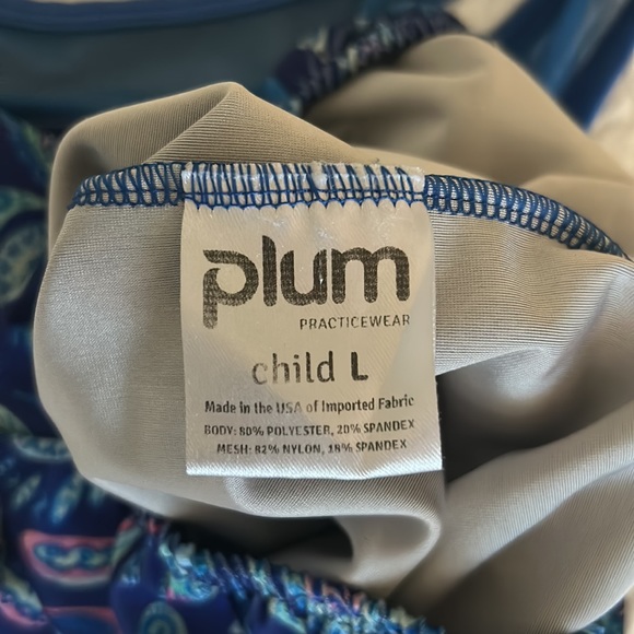 Plum practicewear leotard, child large - Picture 3 of 3